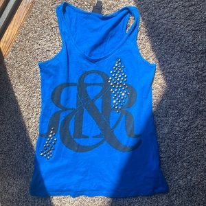 Rock and Republic Blue and Black Tank Top